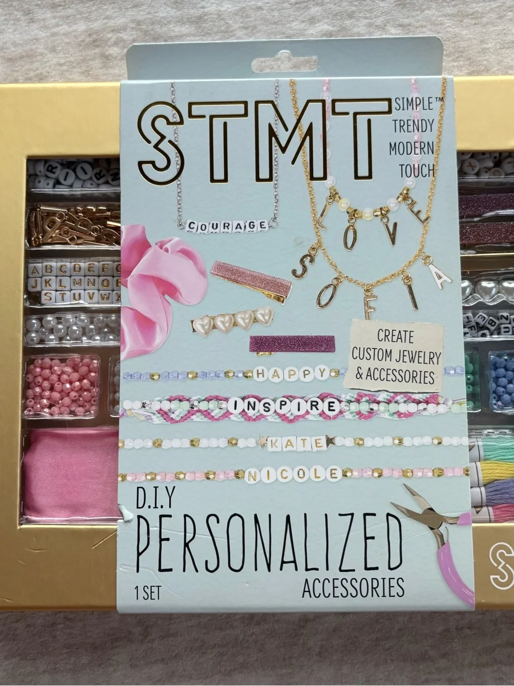 DIY Personalized Jewelry Kit -Letters, Charms, Beads, & more Accessory Set- NWT